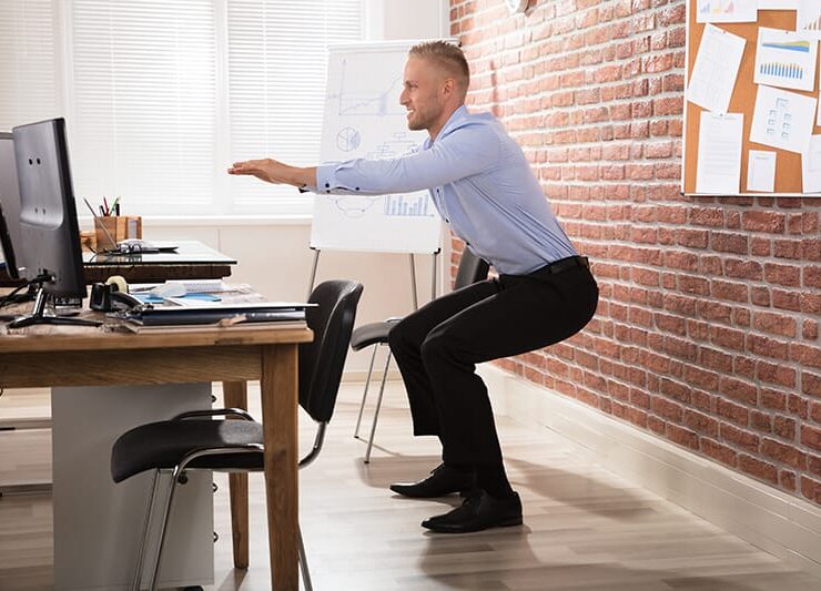 Desk exercises for office workers
